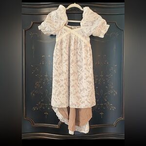 $78 Mia Joy Joyfolie Lilya Square Neck Puff Sleeve Hi-Low Dress | Cream